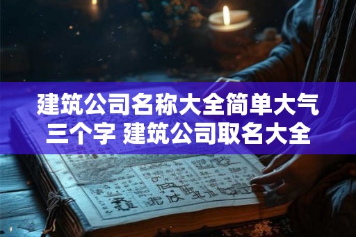 建筑公司名称大全简单大气三个字 建筑公司取名大全