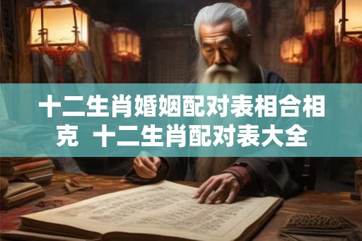 十二生肖婚姻配对表相合相克  十二生肖配对表大全