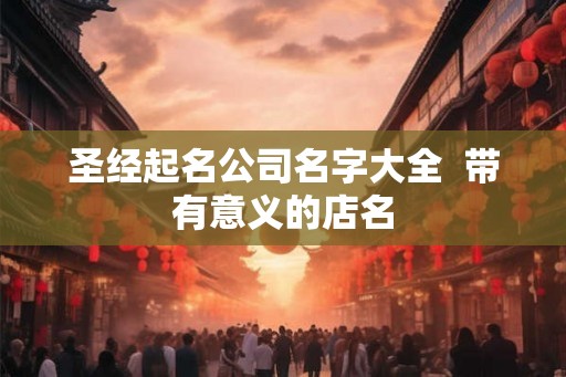圣经起名公司名字大全  带有意义的店名