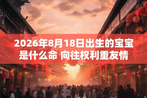 2026年8月18日出生的宝宝是什么命 向往权利重友情