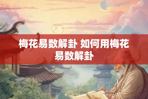 梅花易数解卦 如何用梅花易数解卦 梅花易数解卦 如何用梅花易数解卦