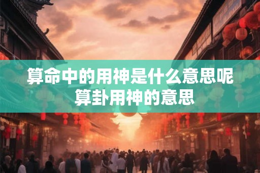 算命中的用神是什么意思呢  算卦用神的意思