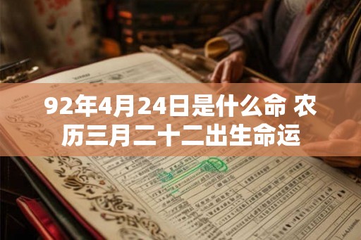 92年4月24日是什么命 农历三月二十二出生命运