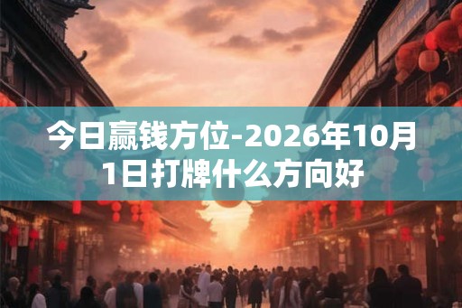 今日赢钱方位-2026年10月1日打牌什么方向好