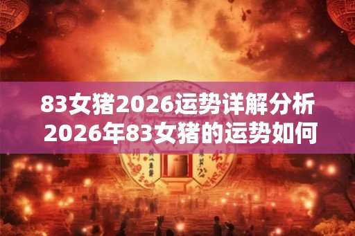 83女猪2026运势详解分析 2026年83女猪的运势如何