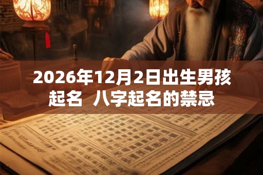 2026年12月2日出生男孩起名  八字起名的禁忌