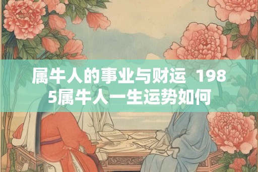 属牛人的事业与财运  1985属牛人一生运势如何