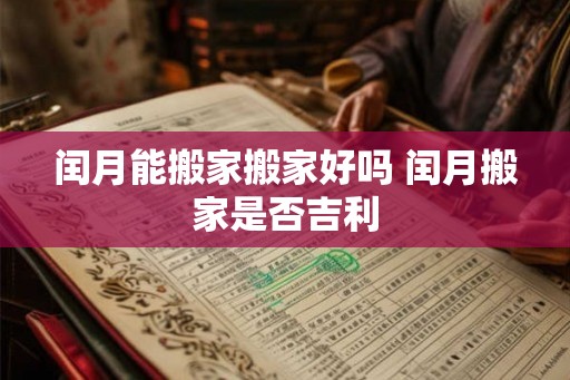 闰月能搬家搬家好吗 闰月搬家是否吉利