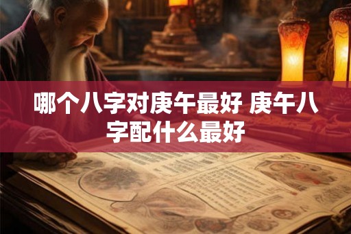 哪个八字对庚午最好 庚午八字配什么最好