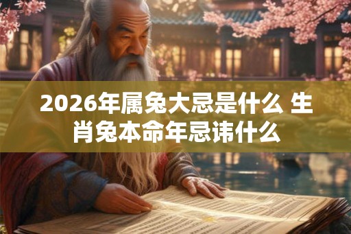 2026年属兔大忌是什么 生肖兔本命年忌讳什么 2026年属兔大忌是什么 生肖兔本命年忌讳什么