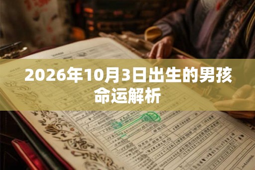2026年10月3日出生的男孩命运解析
