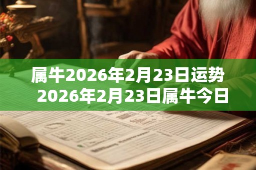 属牛2026年2月23日运势  2026年2月23日属牛今日运势