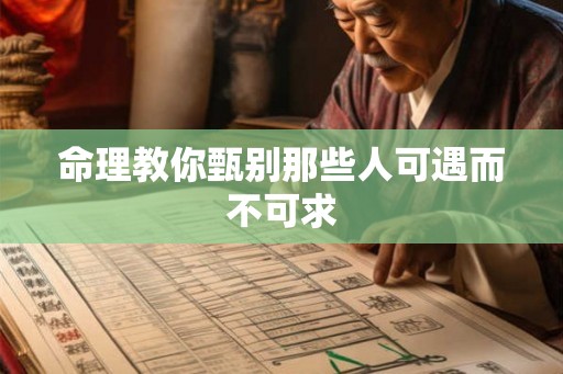 命理教你甄别那些人可遇而不可求 命理教你甄别那些人可遇而不可求