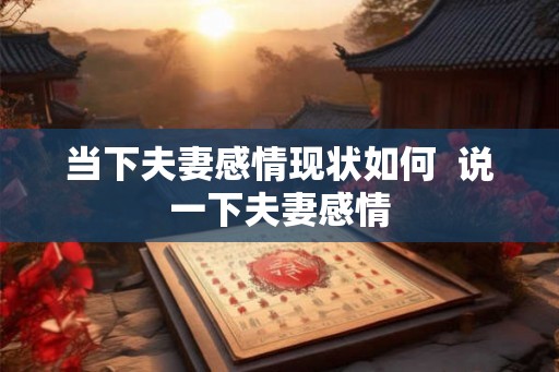 当下夫妻感情现状如何  说一下夫妻感情