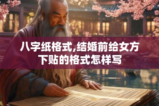 八字纸格式,结婚前给女方下贴的格式怎样写