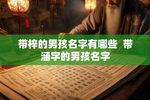 带梓的男孩名字有哪些  带涵字的男孩名字