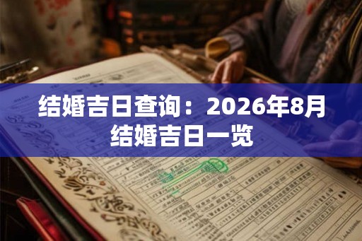结婚吉日查询：2026年8月结婚吉日一览