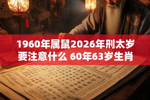 1960年属鼠2026年刑太岁要注意什么 60年63岁生肖鼠逢马年运势如何 1960年属鼠2026年刑太岁要注意什么 60年63岁生肖鼠逢马年运势如何