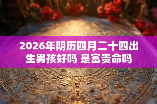 2026年阴历四月二十四出生男孩好吗 是富贵命吗 2026年阴历四月二十四出生男孩好吗 是富贵命吗
