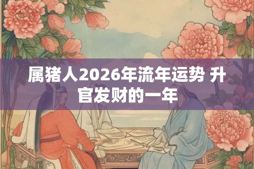 属猪人2026年流年运势 升官发财的一年