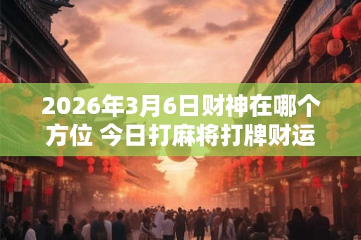 2026年3月6日财神在哪个方位 今日打麻将打牌财运方位