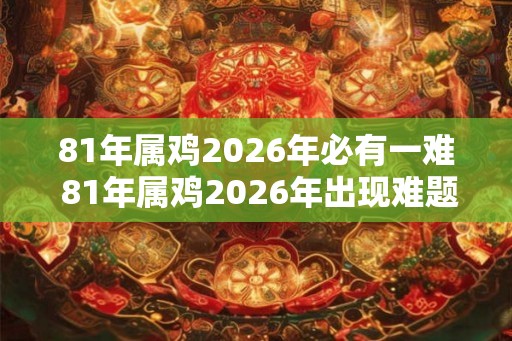 81年属鸡2026年必有一难 81年属鸡2026年出现难题 81年属鸡2026年必有一难 81年属鸡2026年出现难题