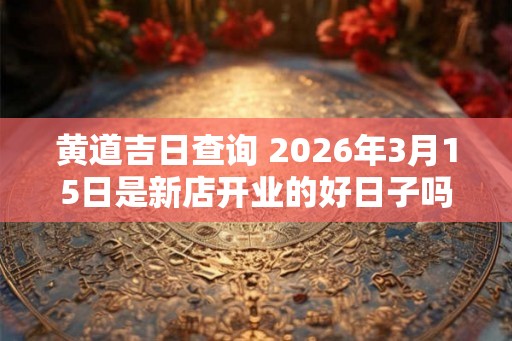 黄道吉日查询 2026年3月15日是新店开业的好日子吗