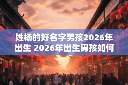 姓杨的好名字男孩2026年出生 2026年出生男孩如何取杨姓好名字