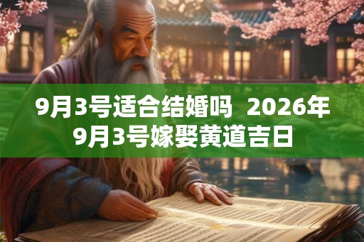 9月3号适合结婚吗  2026年9月3号嫁娶黄道吉日