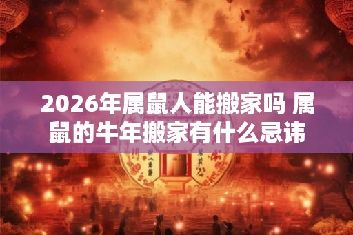 2026年属鼠人能搬家吗 属鼠的牛年搬家有什么忌讳 2026年属鼠人能搬家吗 属鼠的牛年搬家有什么忌讳