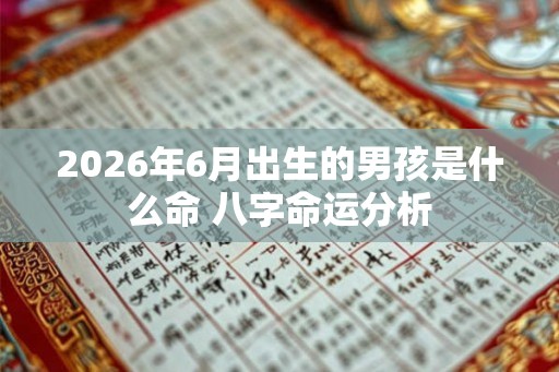 2026年6月出生的男孩是什么命 八字命运分析 2026年6月出生的男孩是什么命 八字命运分析