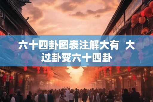 六十四卦图表注解大有  大过卦变六十四卦