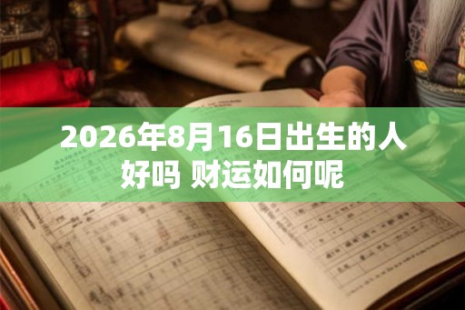 2026年8月16日出生的人好吗 财运如何呢