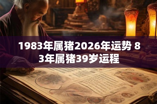 1983年属猪2026年运势 83年属猪39岁运程