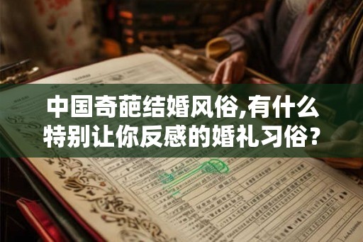 中国奇葩结婚风俗,有什么特别让你反感的婚礼习俗？