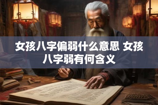 女孩八字偏弱什么意思 女孩八字弱有何含义