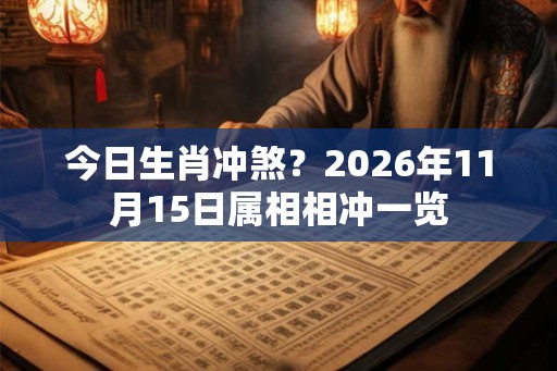 今日生肖冲煞?2026年11月15日属相相冲一览 今日生肖冲煞?2026年11月15日属相相冲一览