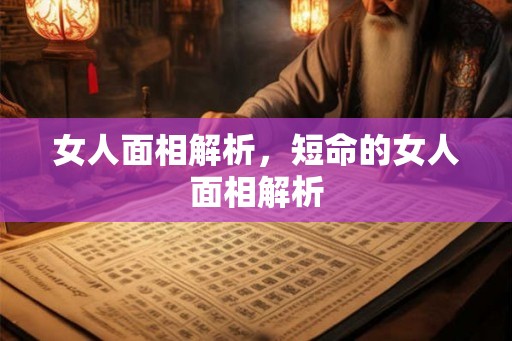 女人面相解析,短命的女人面相解析 女人面相解析,短命的女人面相解析