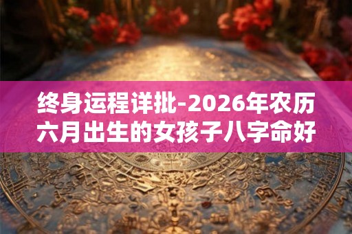 终身运程详批-2026年农历六月出生的女孩子八字命好不好