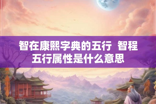 智在康熙字典的五行  智程五行属性是什么意思