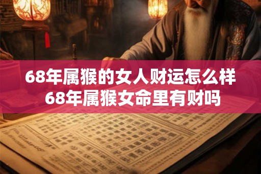 68年属猴的女人财运怎么样 68年属猴女命里有财吗