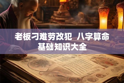 老板刁难劳改犯 八字算命基础知识大全 老板刁难劳改犯 八字算命基础知识大全