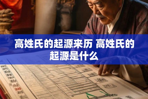 高姓氏的起源来历 高姓氏的起源是什么 高姓氏的起源来历 高姓氏的起源是什么