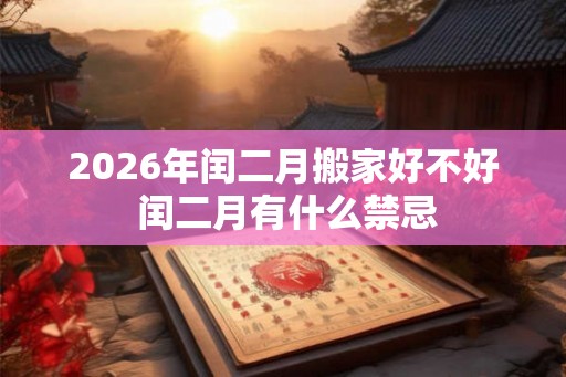 2026年闰二月搬家好不好 闰二月有什么禁忌 2026年闰二月搬家好不好 闰二月有什么禁忌