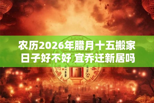 农历2026年腊月十五搬家日子好不好 宜乔迁新居吗 农历2026年腊月十五搬家日子好不好 宜乔迁新居吗