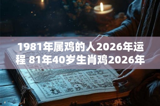 1981年属鸡的人2026年运程 81年40岁生肖鸡2026年运势