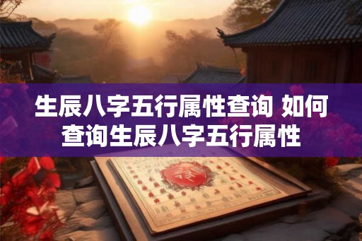 生辰八字五行属性查询 如何查询生辰八字五行属性 生辰八字五行属性查询 如何查询生辰八字五行属性
