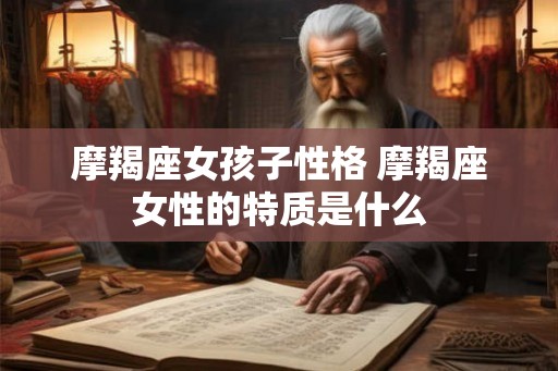 摩羯座女孩子性格 摩羯座女性的特质是什么
