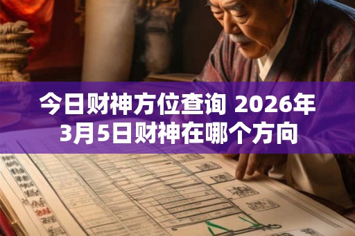 今日财神方位查询 2026年3月5日财神在哪个方向