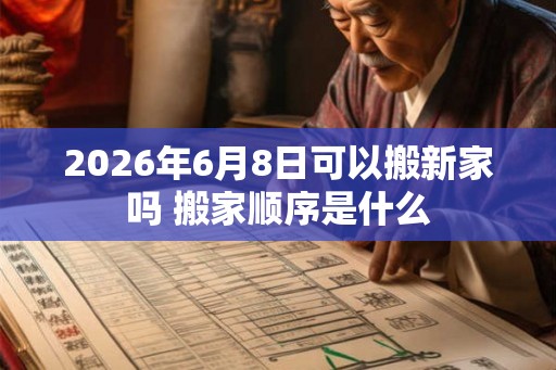2026年6月8日可以搬新家吗 搬家顺序是什么